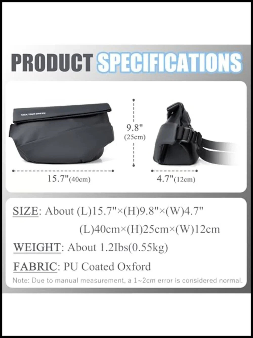 Canvas Sling Backpack Crossbody Bag for Men Casual Daypack Travel